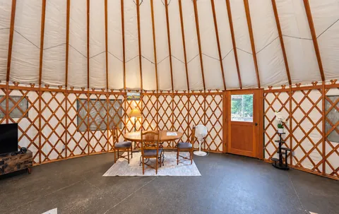 Dining area in the yurt